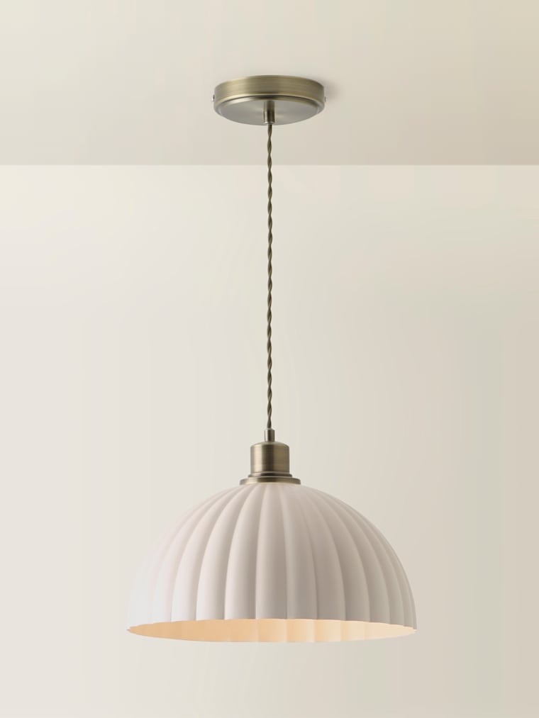 Brushed Gold Ribbed Dome Pendant Ceiling Light