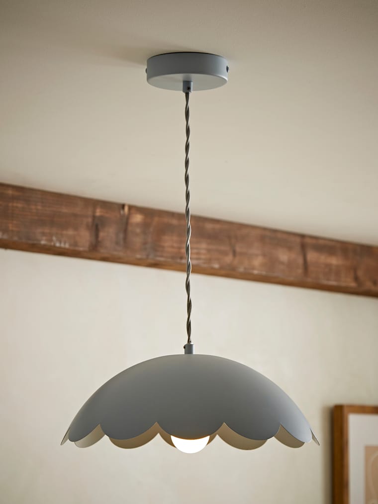 Powder Blue Scalloped Flower Ceiling Pendant Light