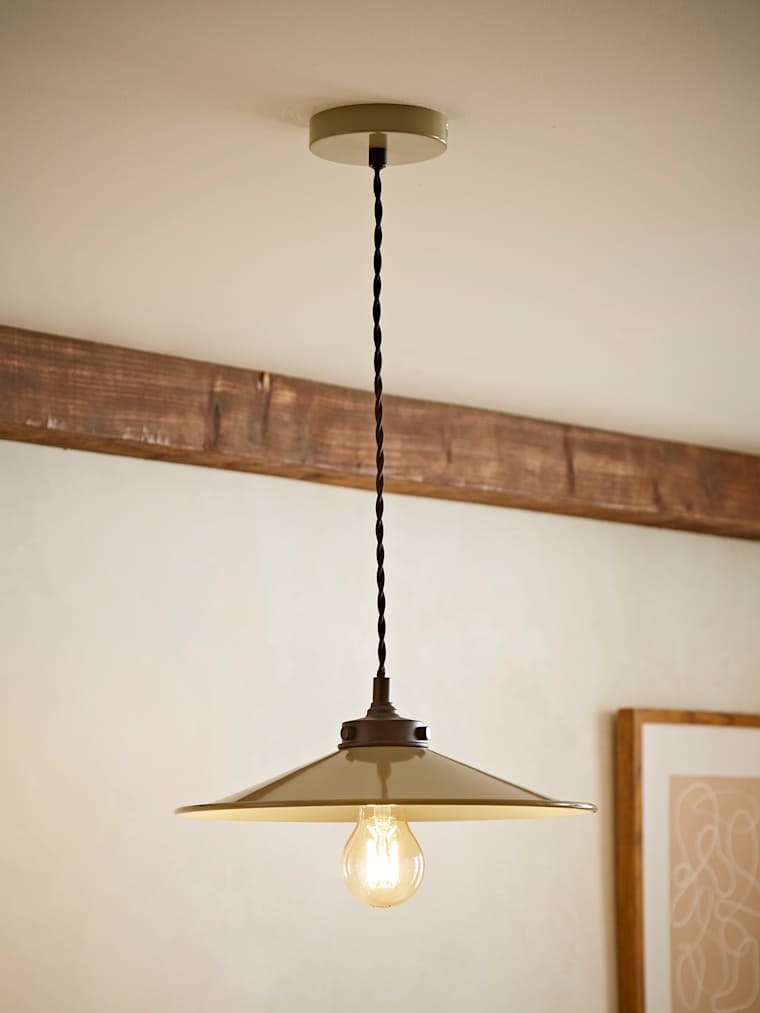 Fern Green Rolled Edge Ceiling Pendant Light