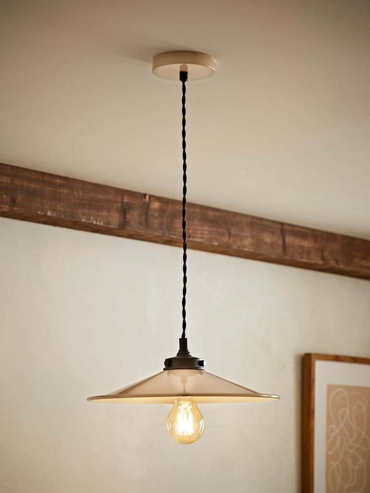 Beige Rolled Edge Pendant Ceiling Light