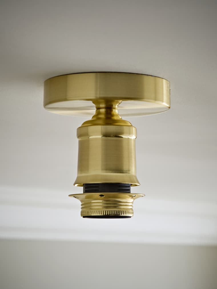 Brushed Gold Flush Ceiling Pendant Lamp Holder