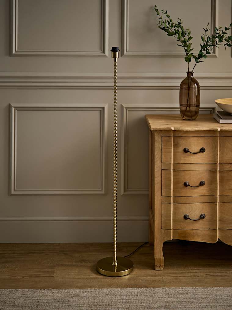 Brushed Gold Bobbin Floor Lamp Base