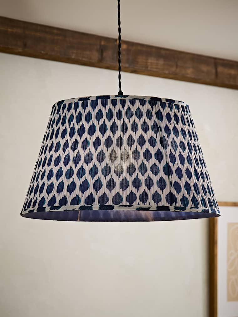 Large Ikat Pleated Taper Shade