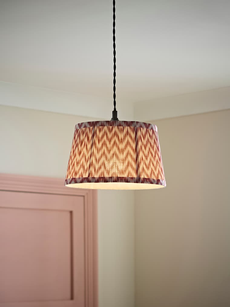 Pink Small Chevron Pleated Taper Shade