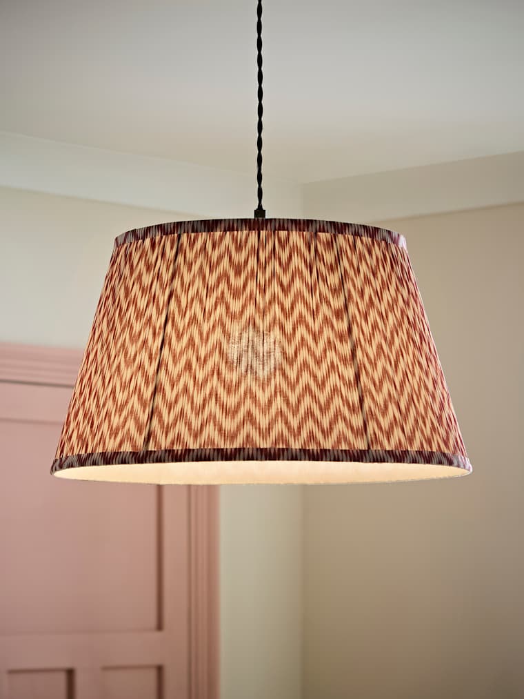 Pink Large Chevron Pleated Taper Shade