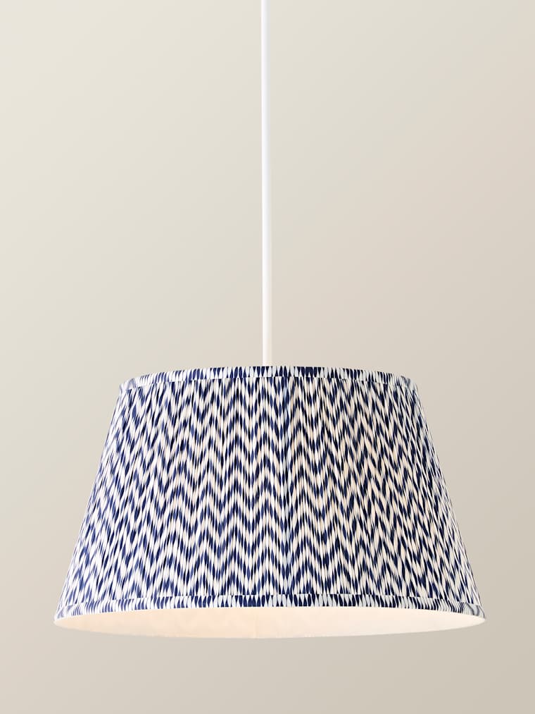 Navy Large Chevron Pleated Taper Shade