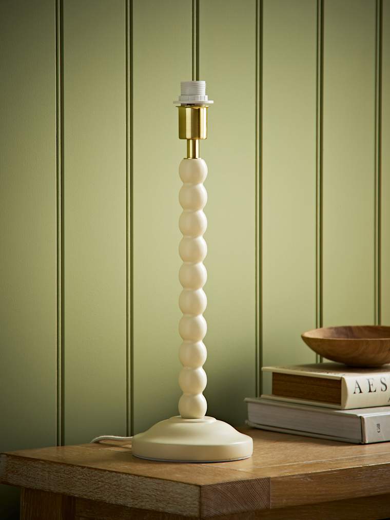 Cream Bobbin Table Lamp Base