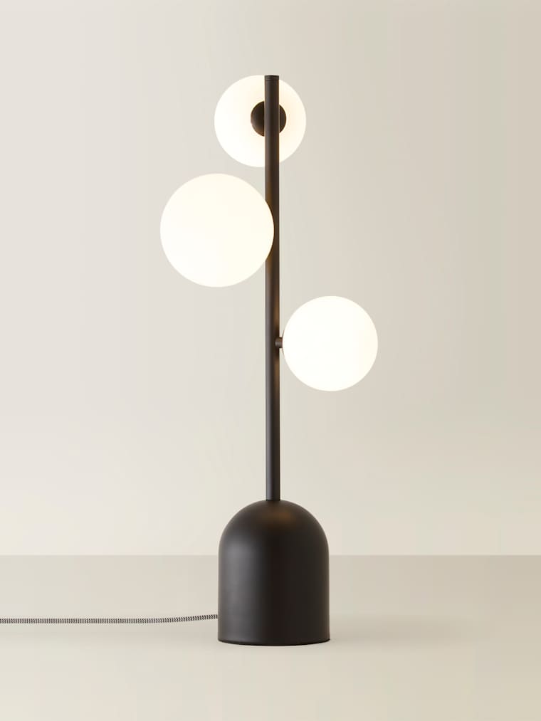 Black Frosted Globe Multi Arm Table Lamp