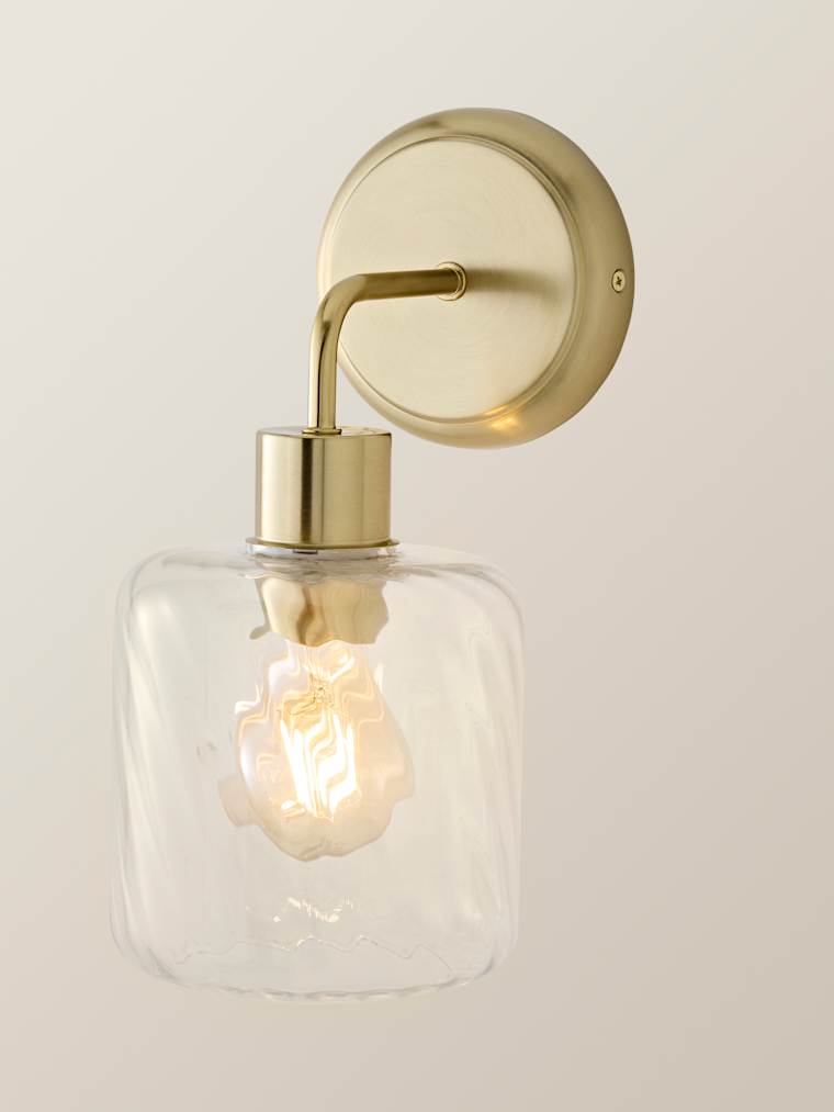 Brushed Gold and Swirled Glass Wall Light