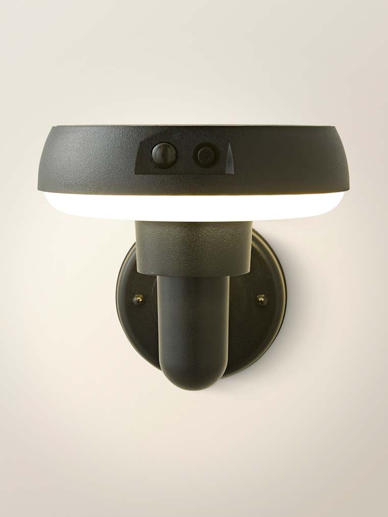Matte Black Solar Wall Light