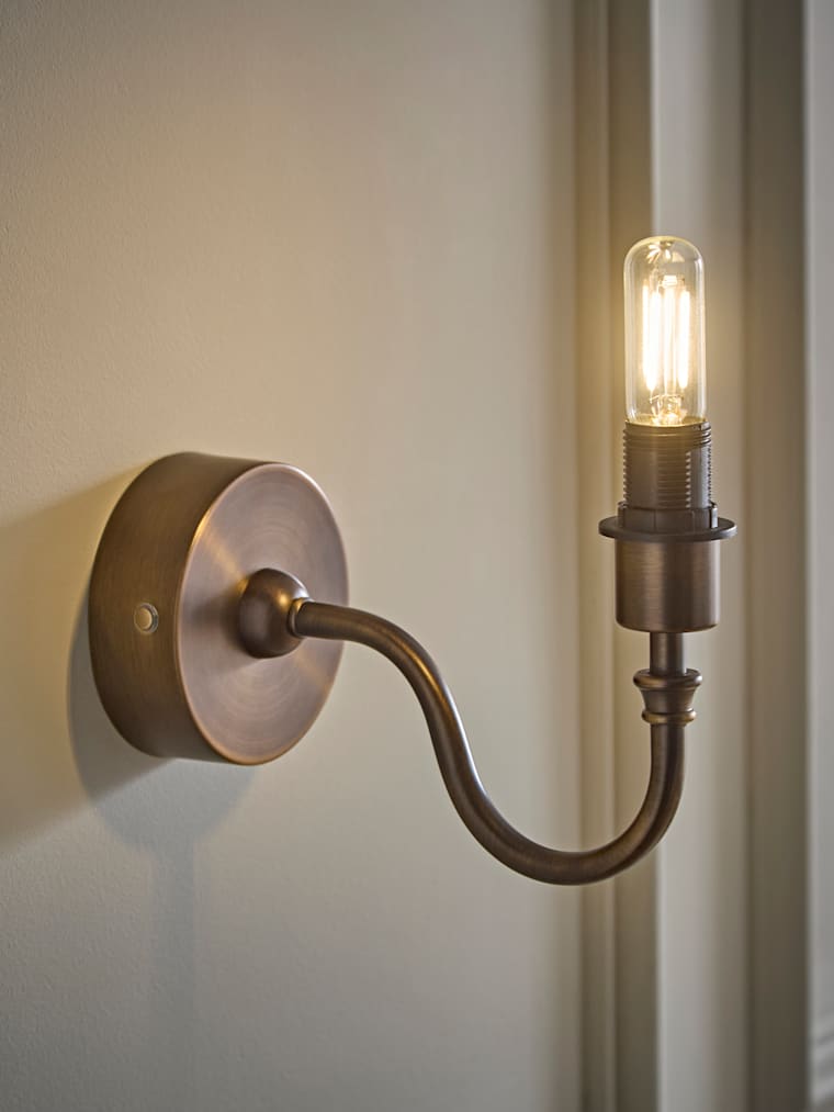Brushed Brass Rechargeable Semi Flush Wall Light Base