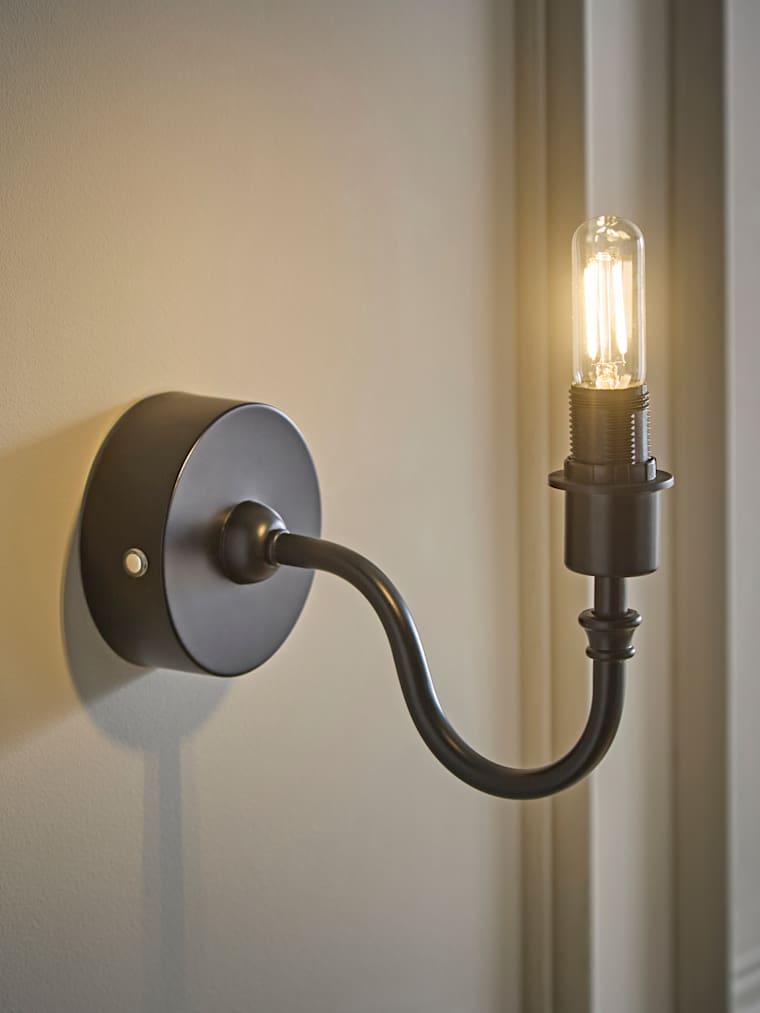 Matte Black Rechargeable Semi Flush Wall Light Base