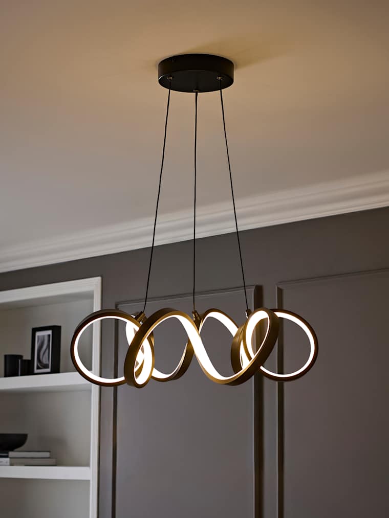 Matte Black Wiggle Integrated LED Ceiling Light