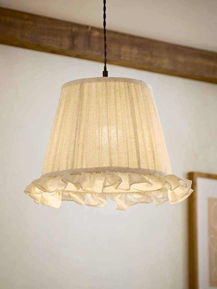 Small Natural Ruffle Taper Shade