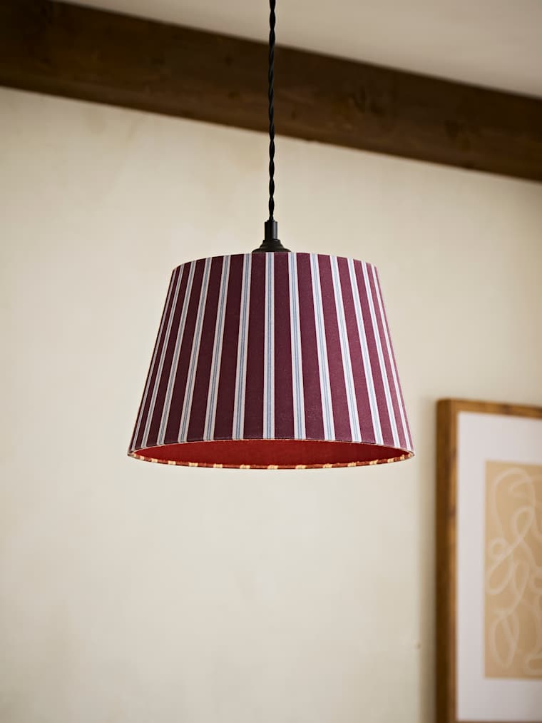 Burgundy and Navy Striped Taper Shade 28cm