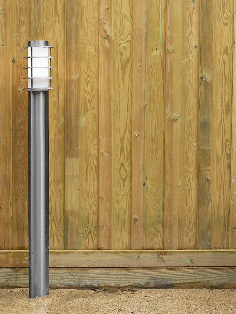 4 x IP44 Brushed Chrome 1m Bollard Lights