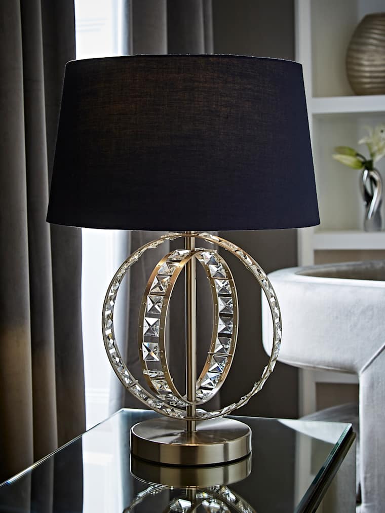 Table Lamp with Navy Blue Shade