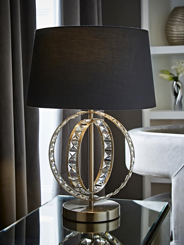 Table Lamp with Grey Shade