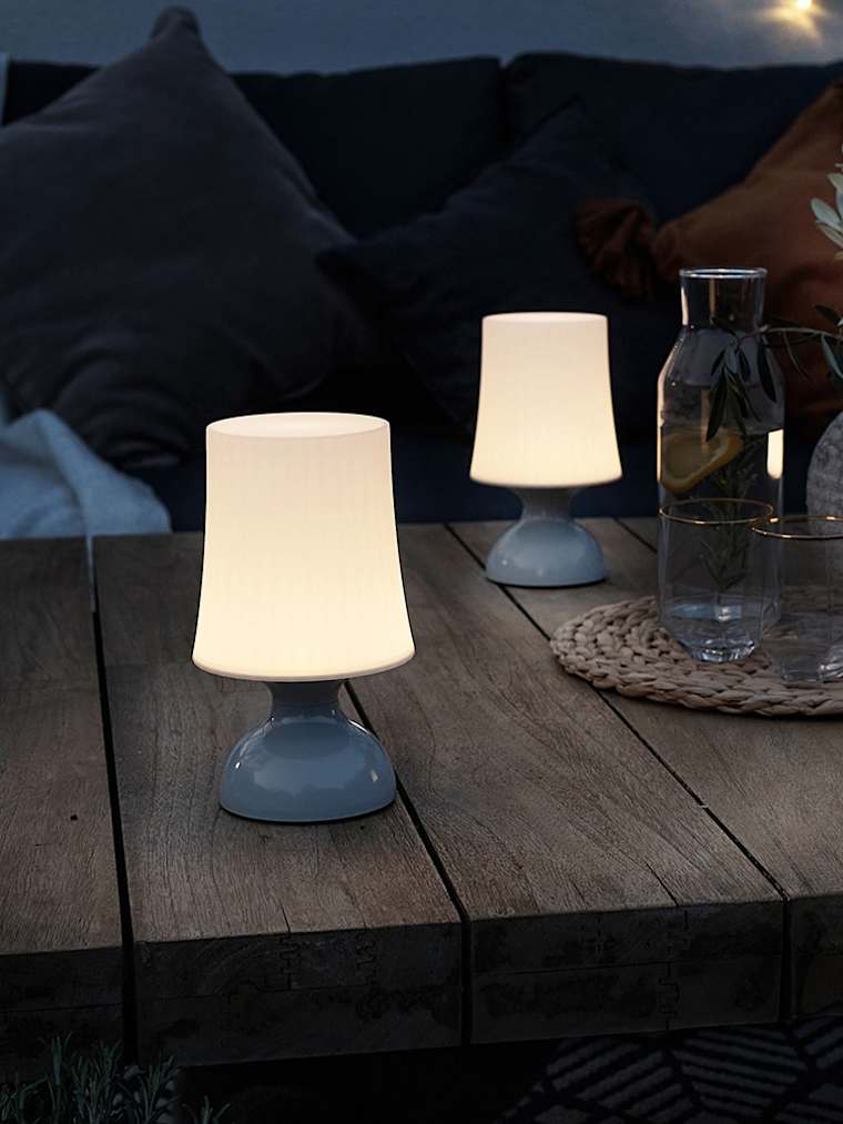 2 x Grey Battery Operated Indoor and Outdoor Touch Lamps