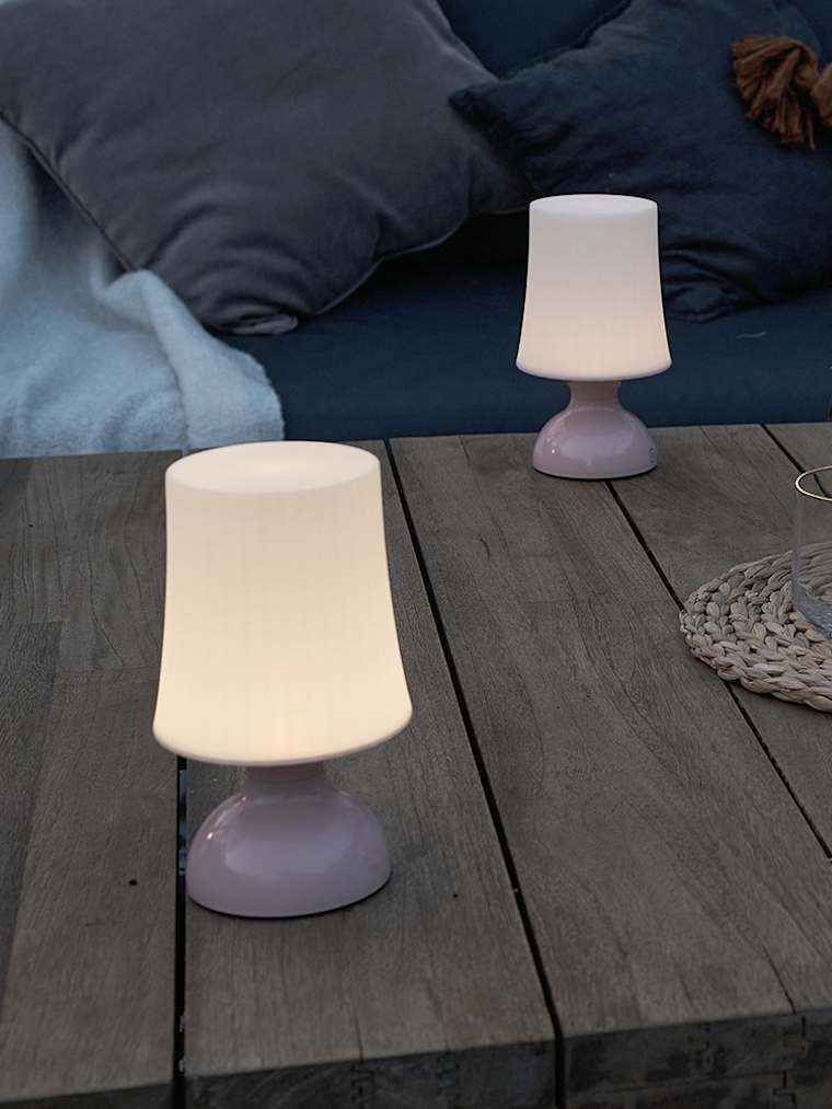 2 x Pink Battery Operated Indoor and Outdoor Touch Lamps