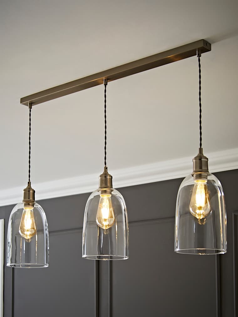 Silver with Glass Dome Diner Light