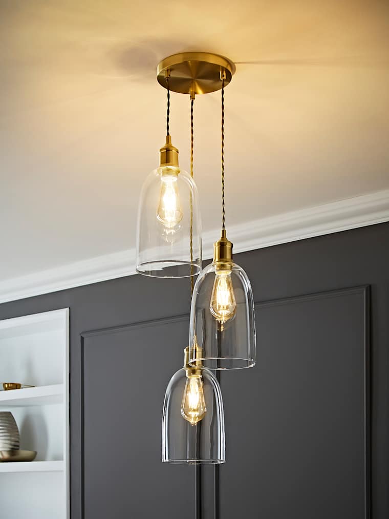 Gold Glass Dome Cluster Ceiling Light