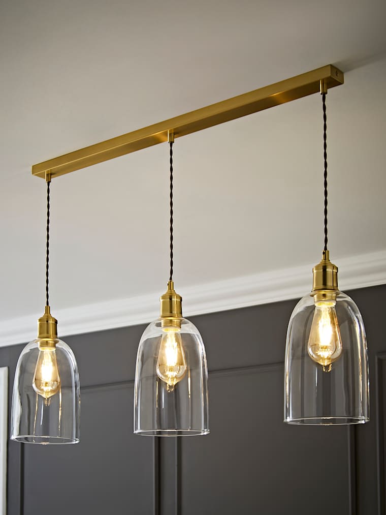 Gold with Glass Dome Diner Light
