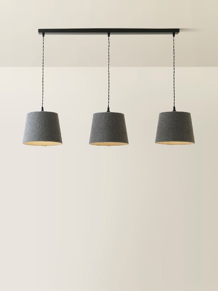 Black with Grey Taper Boucle Diner Light