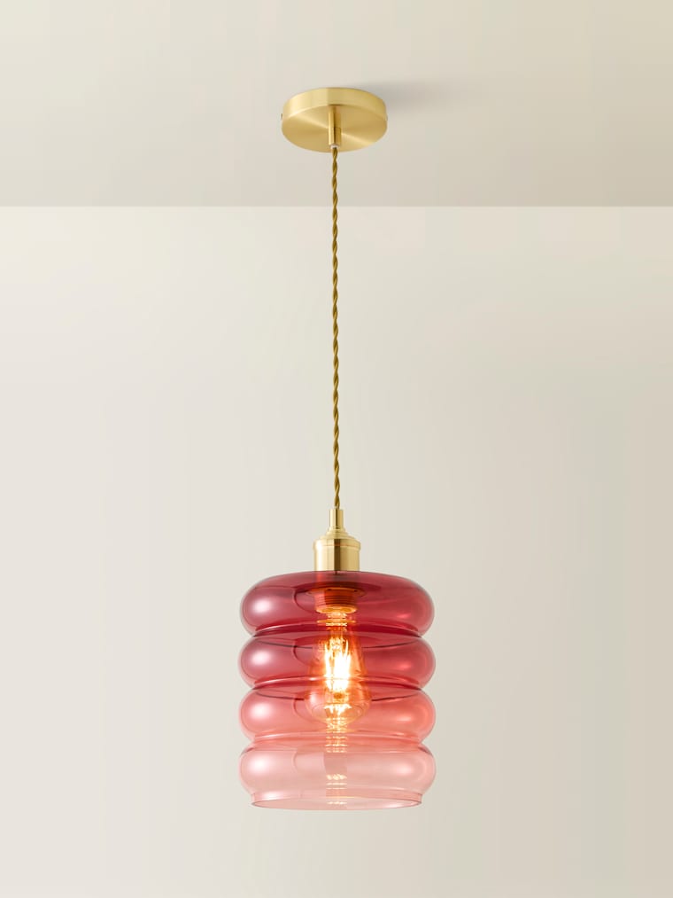 Brushed Gold with Berry Stacked Glass Ceiling Pendant Light